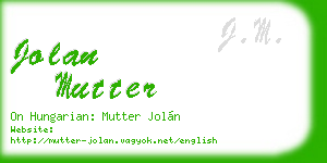 jolan mutter business card